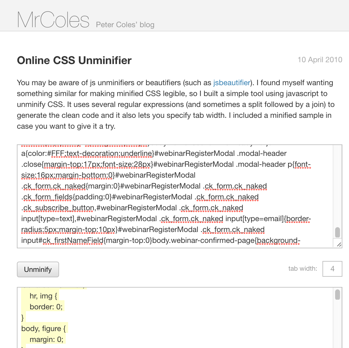 css minifier prepros